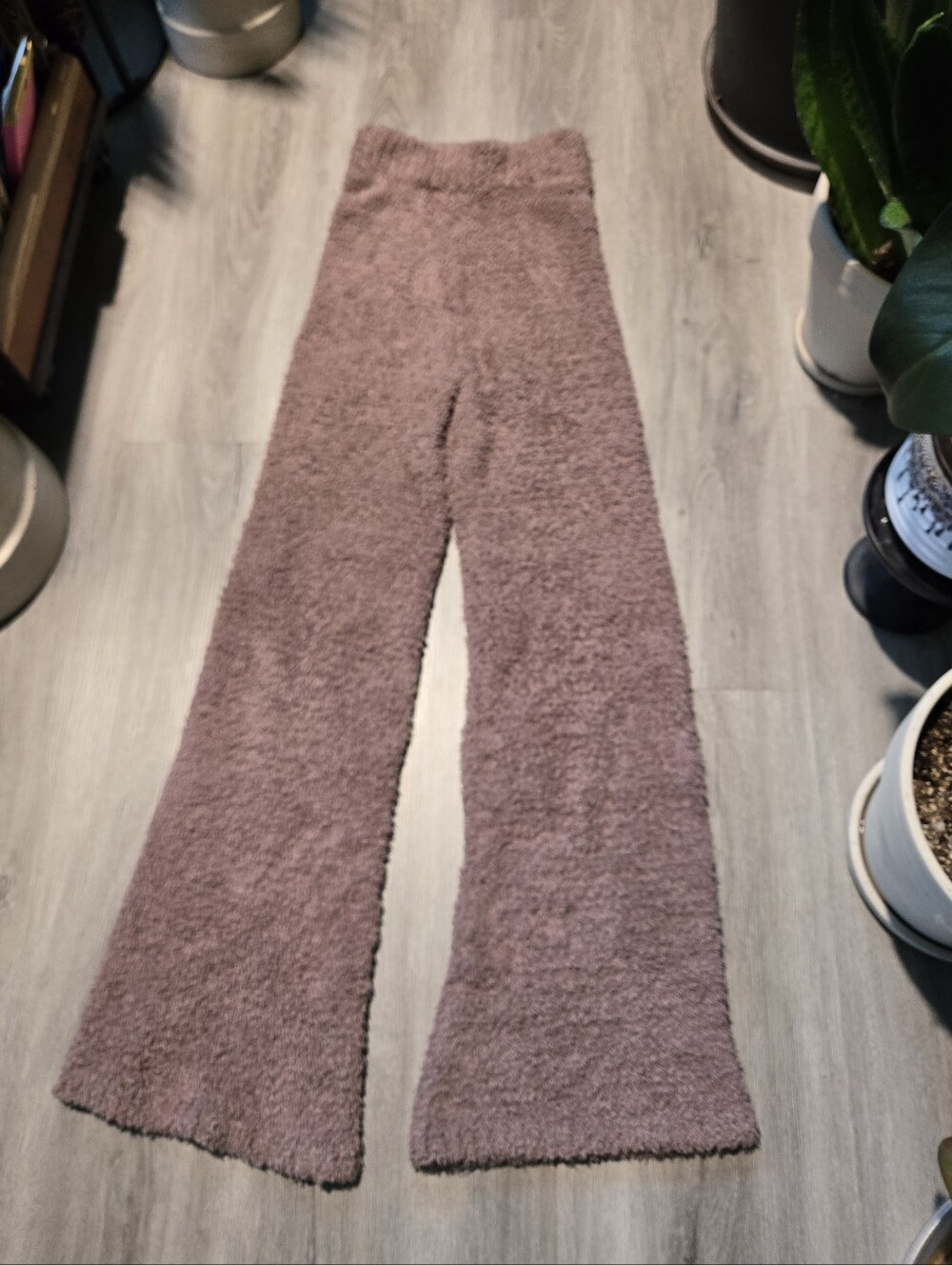 LA Grown Cozy Mauve Plush Wide-Leg Lounge Pants